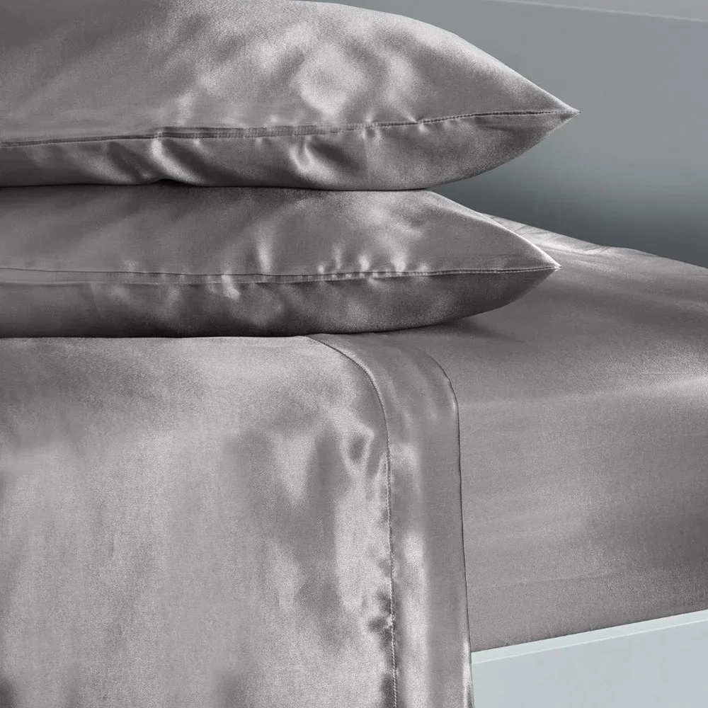 King Sz 4 Pc Bed Sheet Set Silky Smooth Satin Deep Pocket X002YMM88F